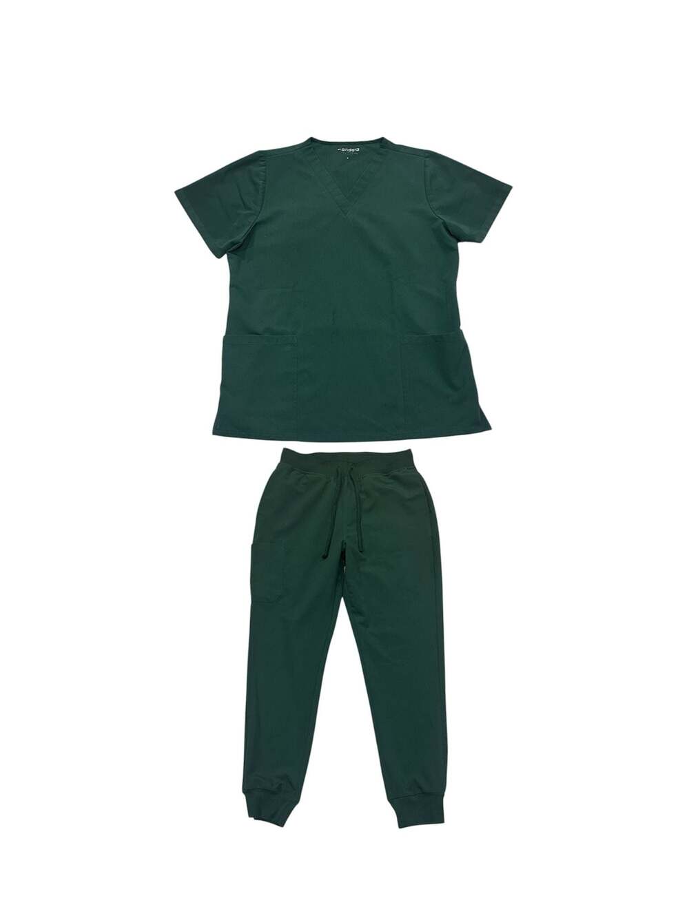 Mandala Women's Scrub Set V-Neck Top Size M and Jogger Pants Size S Hunter Green